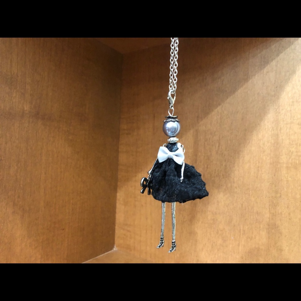 Statement Doll Necklace with Bow - Picture 4 of 6